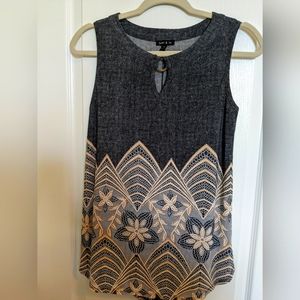 Sami & Jo misses sleeveless top, size S dark gray with design
